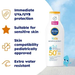 Nivea Kids Sensitive Protect & Play Sun Lotion SPF50+ 200 ml No color Clearance