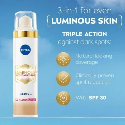 Nivea Ansigtspleje>LUMINOUS630 Anti Dark-Spot Cc Fluid 3-I-1 40Ml Medium