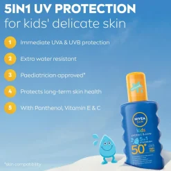 Nivea Solbeskyttelse>Protect & Care Kids Sun Spray Spf 50+ 200Ml No Color