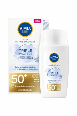 Nivea Solbeskyttelse>Solcreme til ansigtet UV Face Triple Protect Fluid SPF50+ 40 ml SUN No color