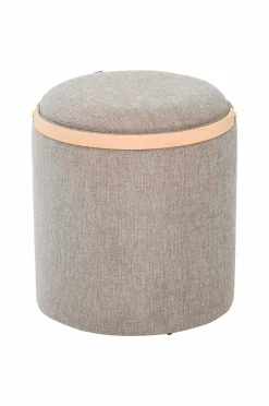 Nordic Furniture Group Puffer & Fodskamler>Puf med opbevaring Lykke Gråbrun