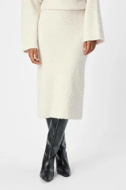 Object Nederdele>Nederdel objTolatya Knit Midi Skirt 135 White sand