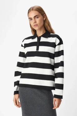 Object Trøjer & Cardigans>Poloshirt objMillie L/S LO Polo E AW Fair 24 Black