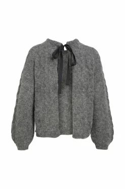 Object Trøje objSmilla Knit RE L/S Pullover Medium grey melange Sale