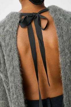 Object Trøje objSmilla Knit RE L/S Pullover Medium grey melange Sale