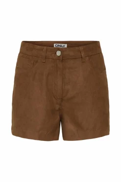Only Shorts>Shorts onlSandi MW Faux Suede Shorts Pnt Toffee