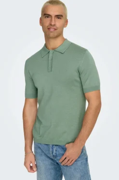 ONLY & SONS Poloshirt onsWyler Life Reg 14 SS Polo Knit Iceberg green Outlet
