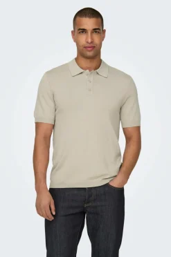 ONLY & SONS Poloshirt onsWyler Life Reg 14 SS Polo Knit Silver lining Hot