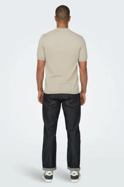 ONLY & SONS Poloshirt onsWyler Life Reg 14 SS Polo Knit Silver lining Hot