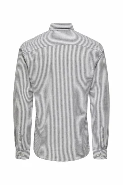 ONLY & SONS Skjorter>Skjorte onsCaiden LS Stripe Linen Shirt 660 Dark navy