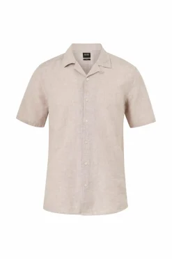 ONLY & SONS Skjorter>Skjorte onsCaiden SS Solid Resort Linen Shirt Chinchilla