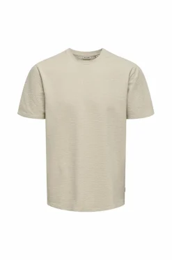 ONLY & SONS T-Shirts & Tanktoppe>T-shirt onsKian Life Reg Seersucker SS Tee Silver lining