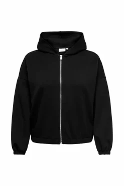 Only Carmakoma Hættetrøje carScarlett LS Elastic Zip Black Best