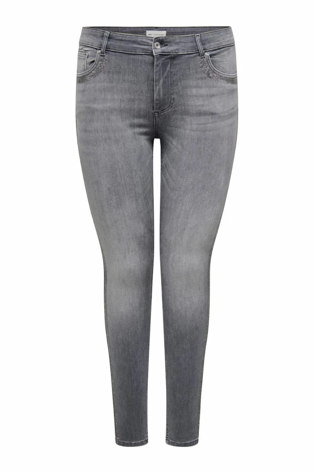Only Carmakoma Jeans>Jeans carWilly Rhinestone Reg SK Tai Dark grey denim