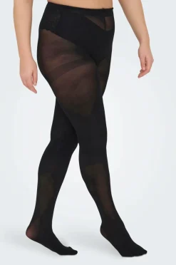 Only Carmakoma Strømpebukser carSaga 40 Den Tights 2-pak Black Sale