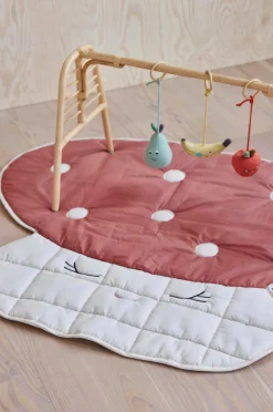 OYOY Living Design Quiltet tæppe Mushroom Rød,Offwhite Discount