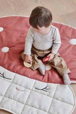 OYOY Living Design Quiltet tæppe Mushroom Rød,Offwhite Discount