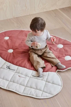 OYOY Living Design Quiltet tæppe Mushroom Rød,Offwhite Discount