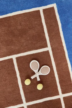 OYOY Living Design Tæppe Tennis Karamel,Optisk blå Online