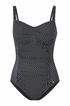 Panos Emporio Badedragt Potenza Solid Swimsuit Recycled Black white-dots Sale