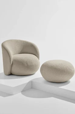 Pastill Puffer & Fodskamler>Bloom puff ø 72 cm Beige