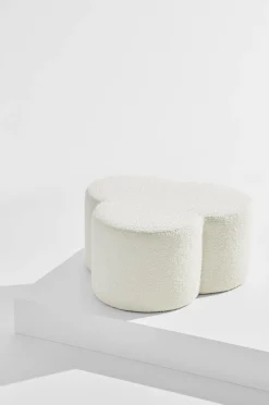 Pastill Puffer & Fodskamler>Bodhi puf i bouclé ø 70 cm Hvid