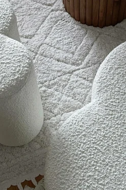 Pastill Puffer & Fodskamler>Bodhi puf i bouclé ø 70 cm Hvid