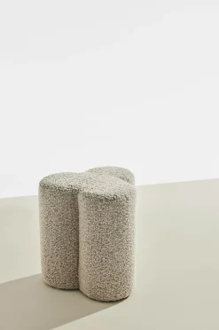 Pastill Bodhi puf i bouclé ø 40 cm Greige Best