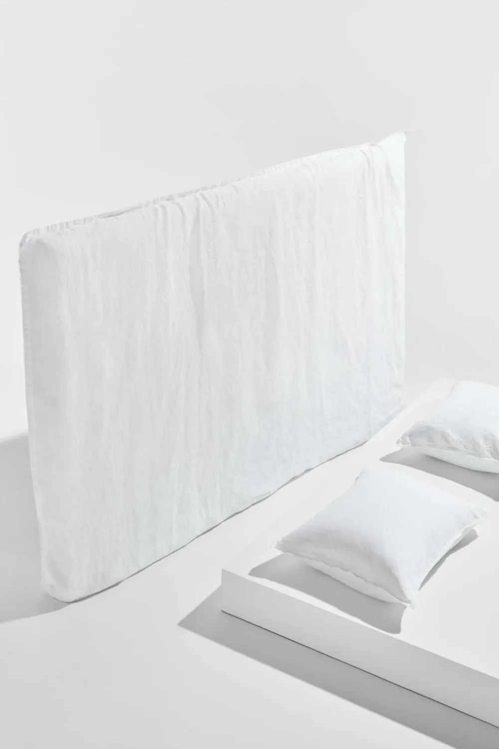 Pastill Møbeltekstiler>Lou betræk till sengegavl, fransk hør Kridhvid