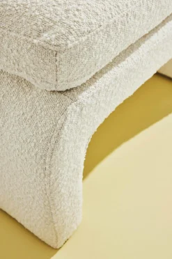 Pastill Puffer & Fodskamler>Mika puf bouclé Mat hvid hvid