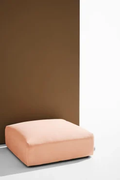 Pastill Puffer & Fodskamler>Wenju puf Abrikos pink fløjl