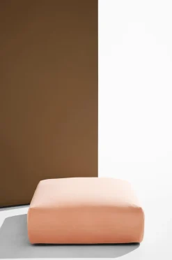 Pastill Puffer & Fodskamler>Wenju puf Abrikos pink fløjl