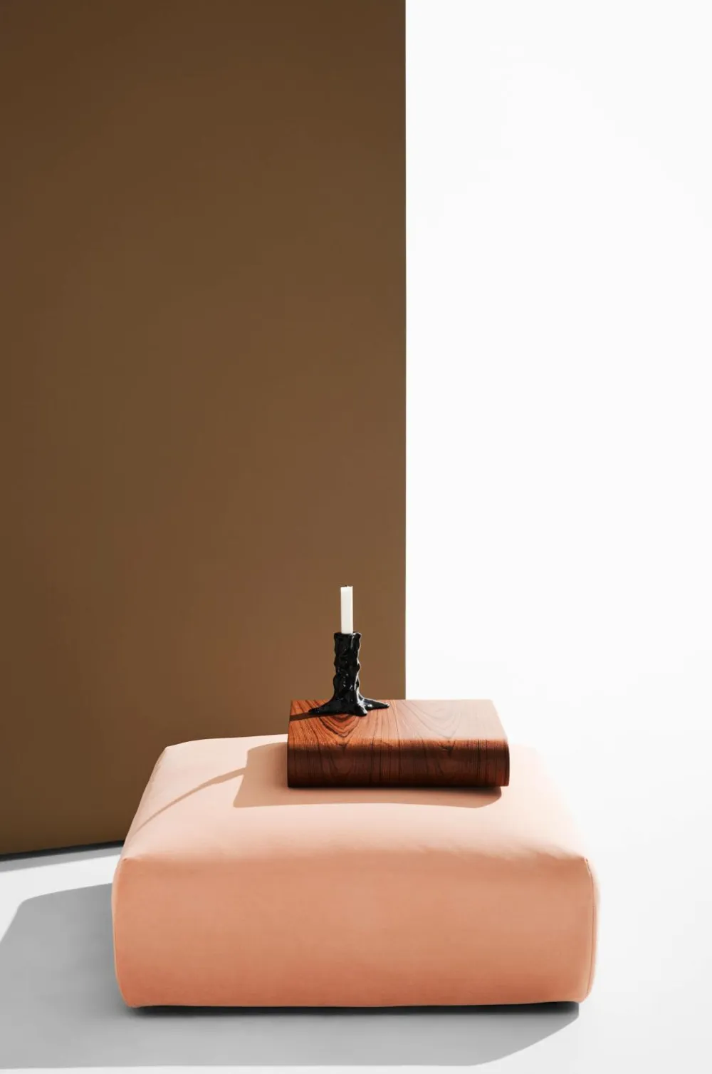 Pastill Puffer & Fodskamler>Wenju puf Abrikos pink fløjl