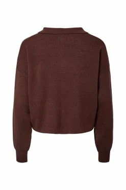 pieces Trøjer & Cardigans>Cardigan pcJassy LS Polo Knit Delicioso