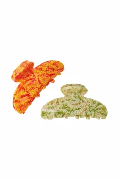 pieces Hårklemme pkMirissi Hairshark 2-pak Red Orange Fern Discount
