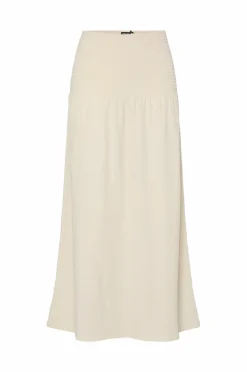 pieces Maxi nederdel pcFess MW Smock Skirt Jrs BC Sandshell Outlet