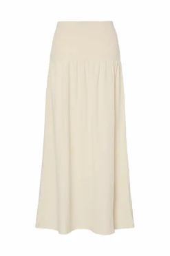 pieces Maxi nederdel pcFess MW Smock Skirt Jrs BC Sandshell Outlet