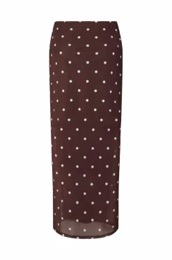 pieces Nederdele>Maxi nederdel pcDorthea HW Ankle Mesh Hot fudge