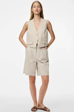 pieces Vest pcTiki Waist Coat Silver gray