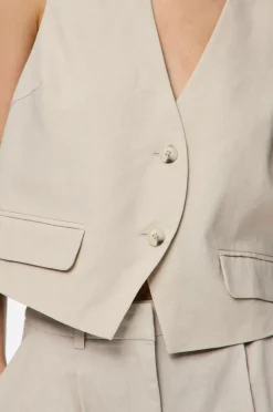 pieces Vest pcTiki Waist Coat Silver gray