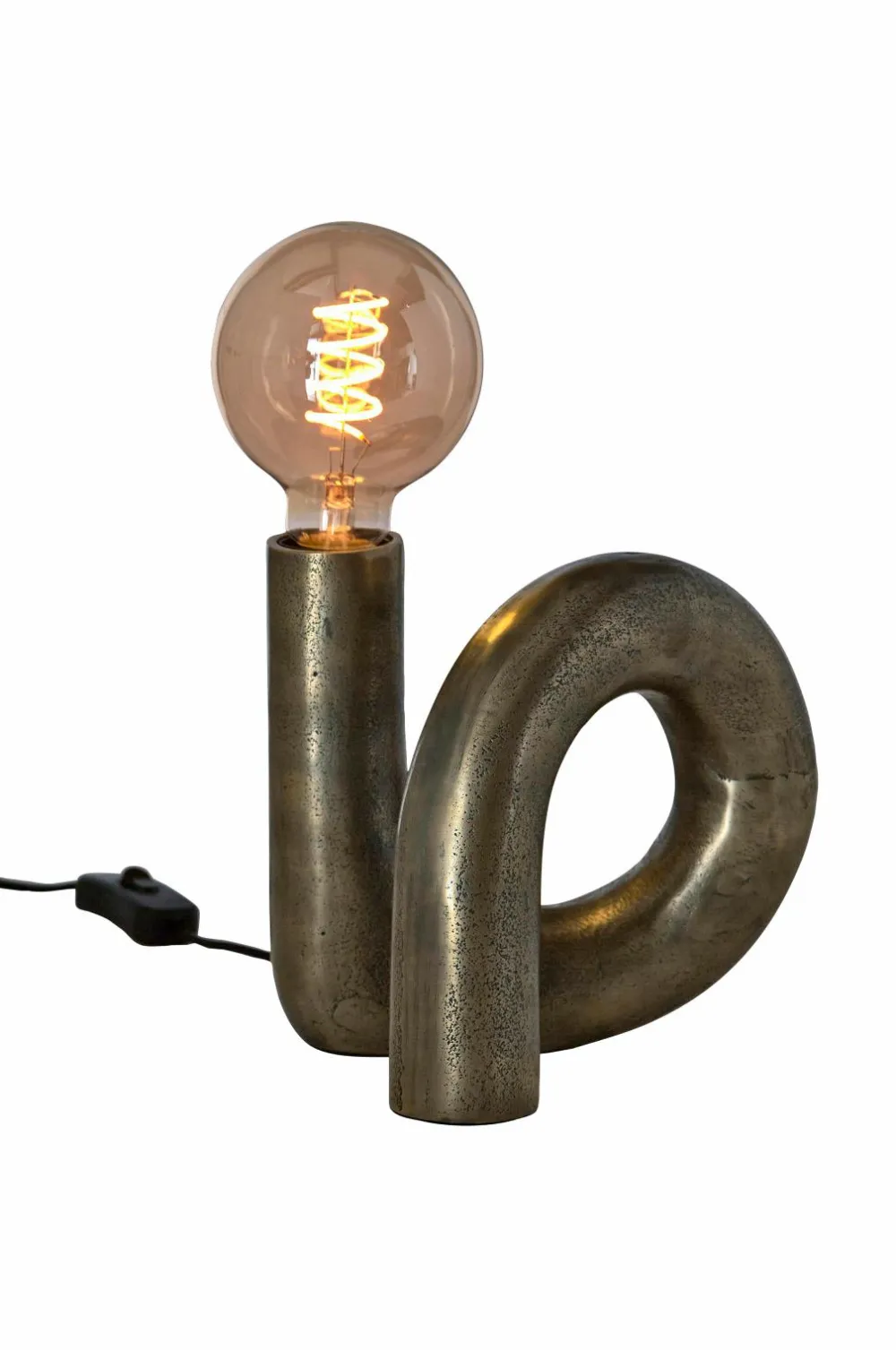 PR Home Lampefod Notice Swirl 18 cm Rå messingfarvet