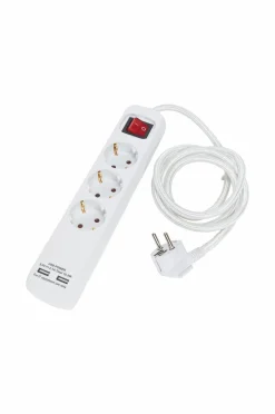 PR Home Stikdåse 3 stik + Usb 1,4 m Hvid Online