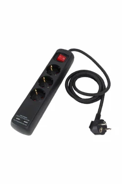 PR Home Lampetilbehør>Stikdåse 3 stik + Usb 1,4 m Sort