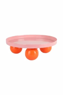 Present Time Bakke Double Funky Round Blød pink og lysende orange Discount
