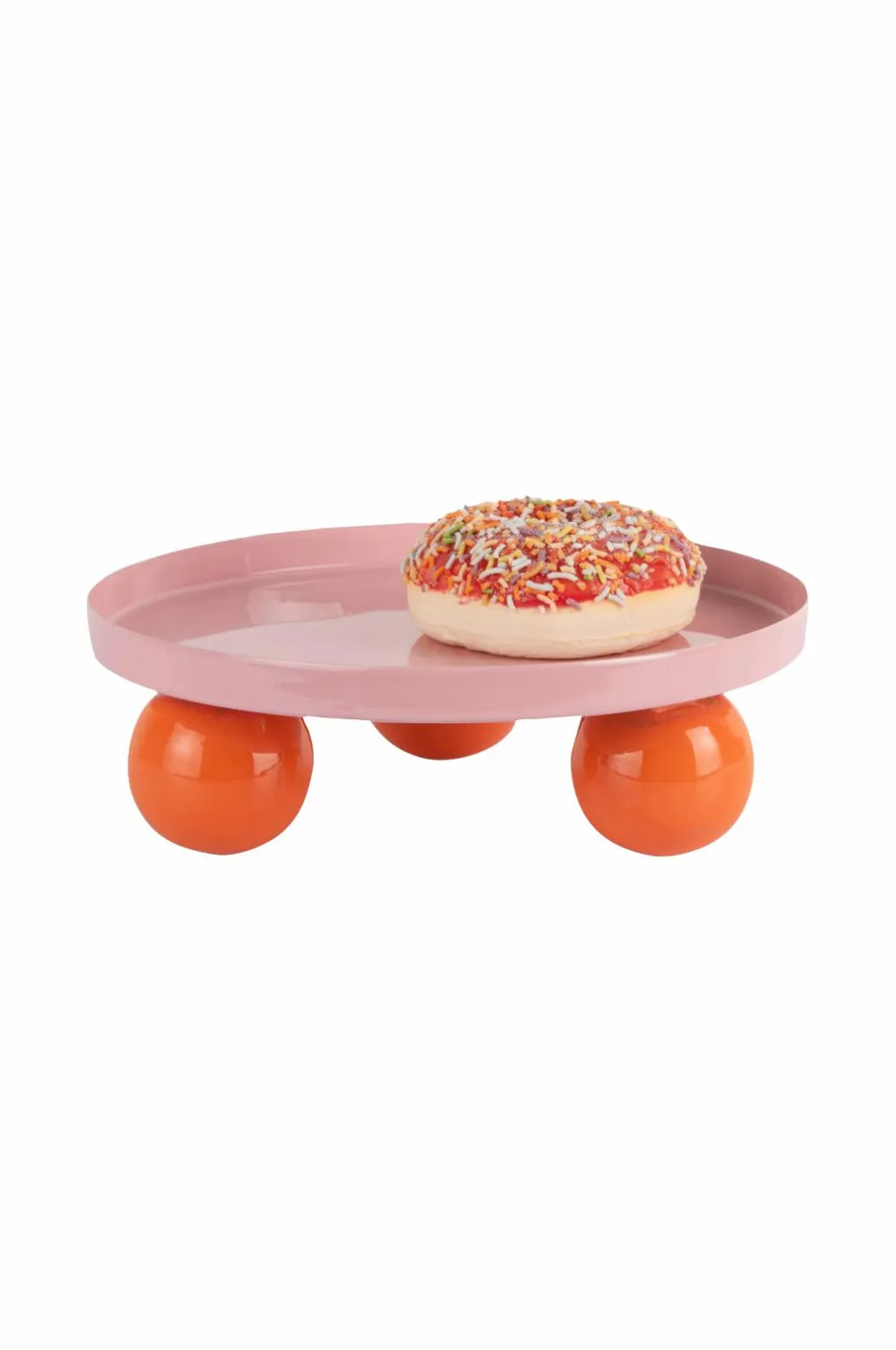 Present Time Bakke Double Funky Round Blød pink og lysende orange Discount