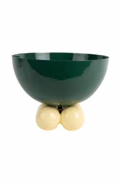 Present Time Skål Double Funky Large Retrogrøn og blød gul Outlet