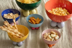 Present Time Skål Double Funky Large Retrogrøn og blød gul Outlet