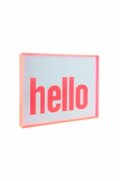 Present Time Vægkunst Hello lArge Lyserød New