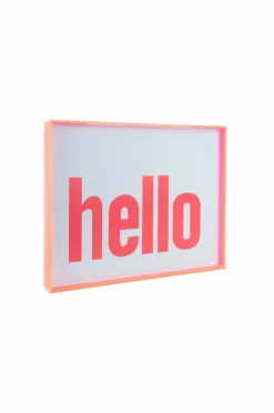 Present Time Vægkunst Hello lArge Lyserød New