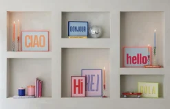 Present Time Vægkunst Hello lArge Lyserød New